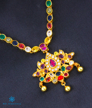 The Paridhi Silver Navratna Necklace