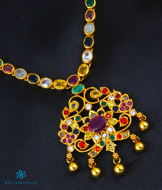 The Vashist Silver Navaratna Necklace