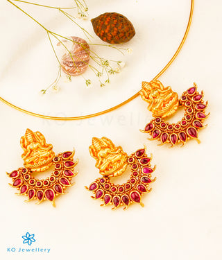 The Shreeja Silver Kempu Pendant Set