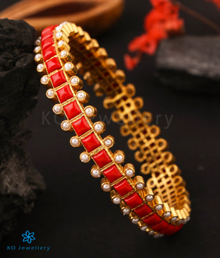 The Rajanya Silver Bangle (Coral/Size 2.2/2.4/2.6/2.8)