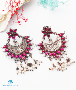 The Ajeya Silver Kempu Earrings