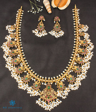 The Rachana Silver Guttapusalu Necklace (Long)