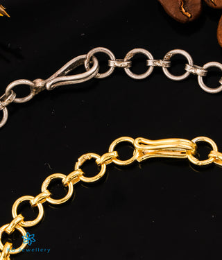 golden and silver link chain