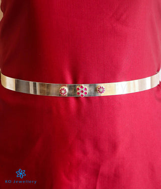 The Vidisha Silver Kundan Waist belt