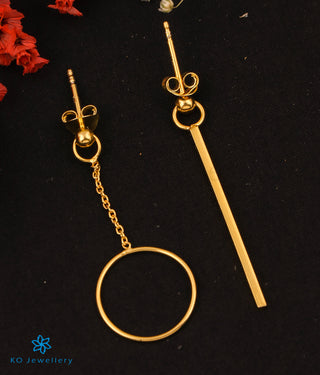 The Stick & Circle Silver Mismatch Earrings