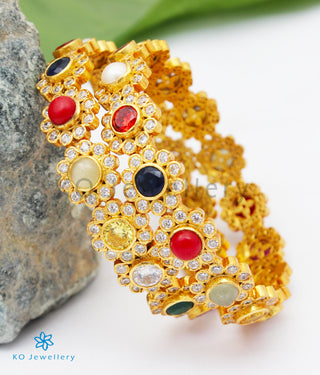 The Sparsh Silver Navratna Bracelet (Size 2.2/2.4/2.6/2.8)