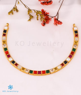 The Preksha Silver Navratna Necklace