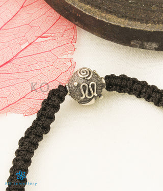 The Vidit Silver Black Thread Bracelet