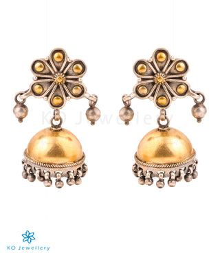 The Tanaya Silver Antique Jhumkas (2 tone)