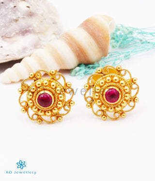 The Sampige Silver Kempu Ear-Studs