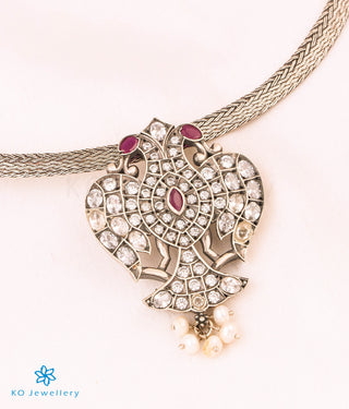 The Ramyati Silver Gandaberunda Pendant (White)