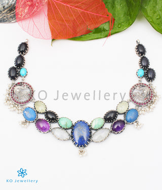 The Lasaka Silver Gemstone Necklace