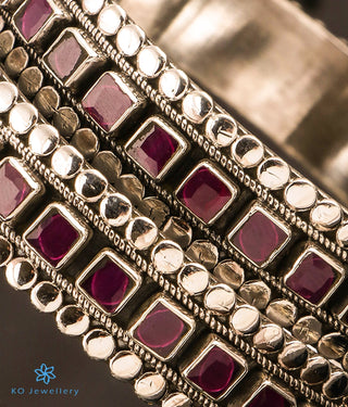 The Mihir Silver Gemstone Bangle (Size 2.6)