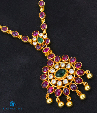 The Pranati Silver Kempu Necklace