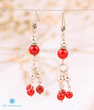 The Coral Silver Gemstone Earring