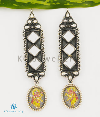 The Vignesh Silver Handpainted Ganesha Earrings