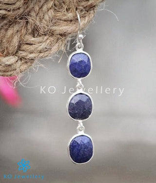 The Nila Silver Lapis Gemstone Earrings