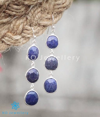 The Nila Silver Lapis Gemstone Earrings