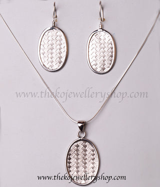 Shop online for women’s silver office wear pendant set